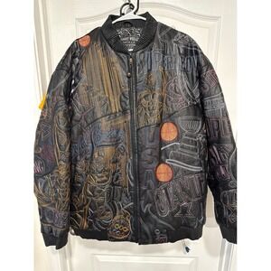 Vintage Desert Well Leather Bomber Jacket Super Bowl USA World Champion Olympic
